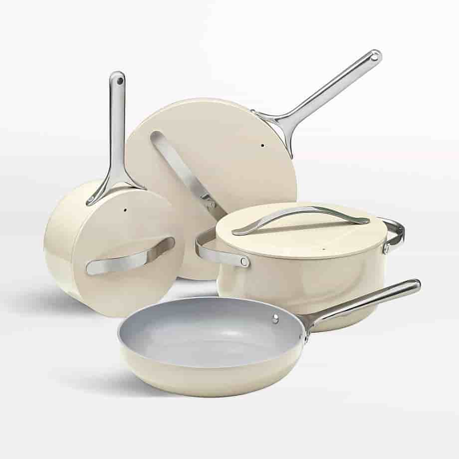 Greenergy Asia Home 4-Piece Cream Ceramic Non-Stick Cookware Set